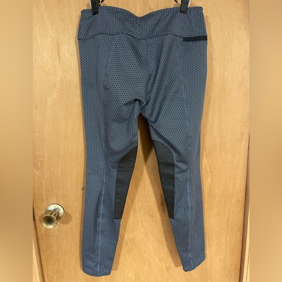 KERRITS-Tight Breeches Womens medium Blue Houndstooth Knee Patch Riding - Picture 3 of 5